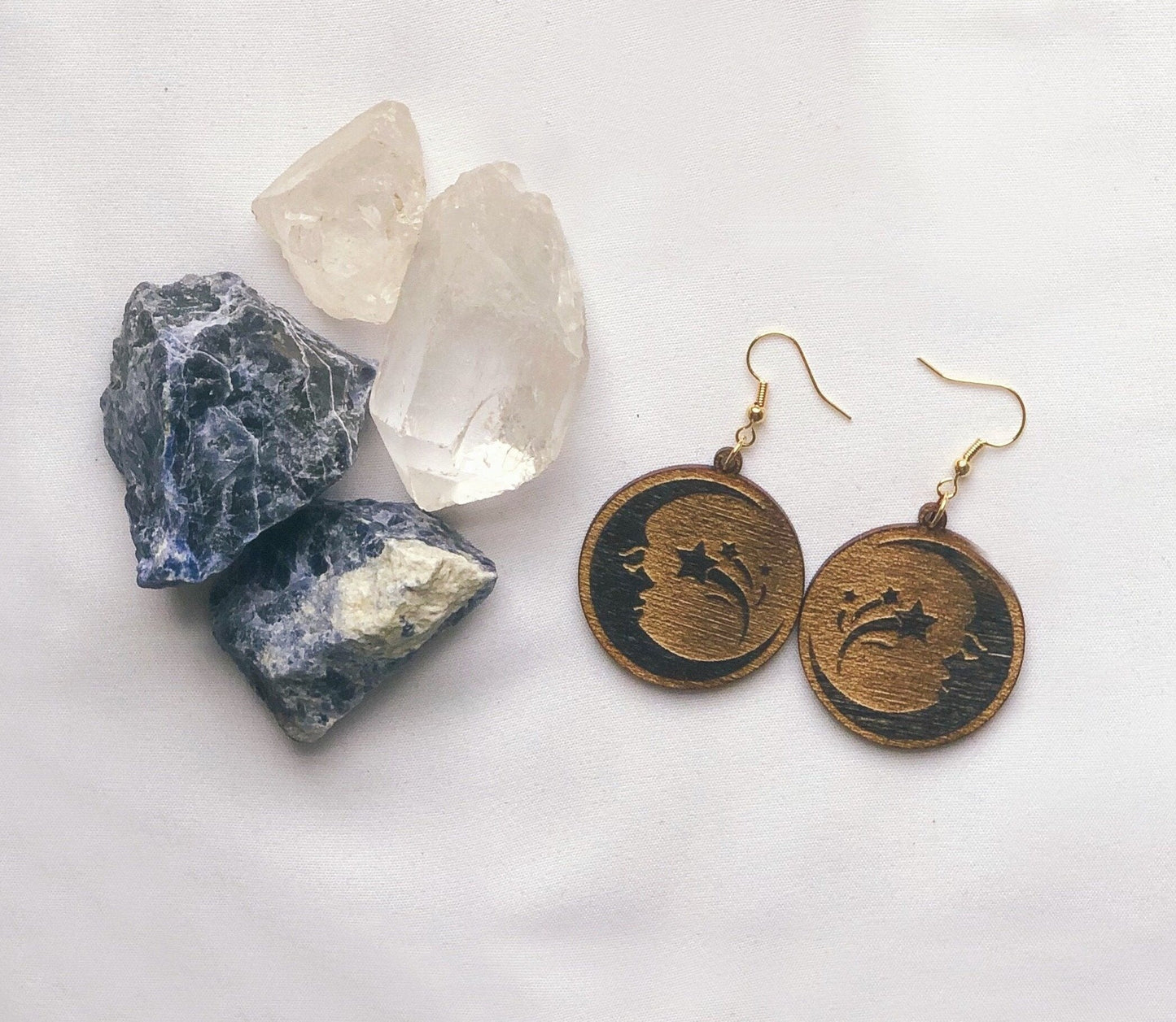 Shooting Star Moon Earrings
