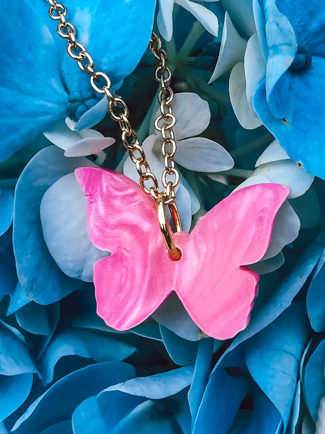 Cassandra Pearlized Butterfly Necklace