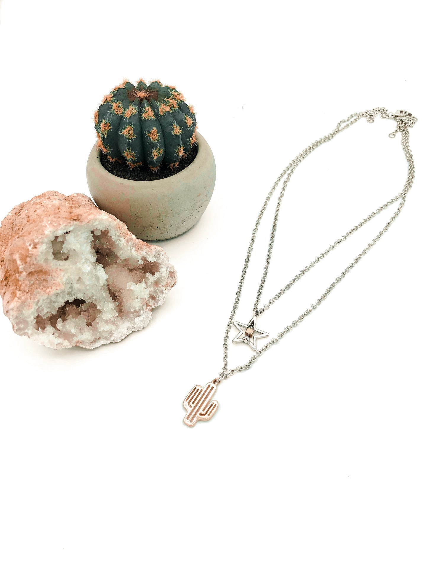 Arizona Star and Cactus Double Necklace