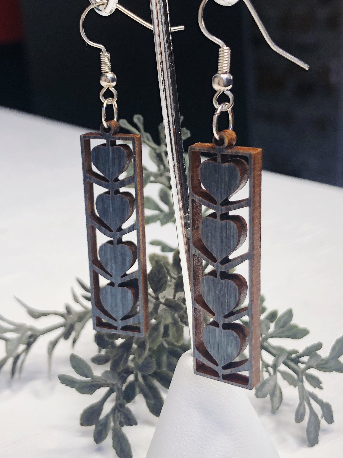 BFF Olga Hardwood Heart Earrings