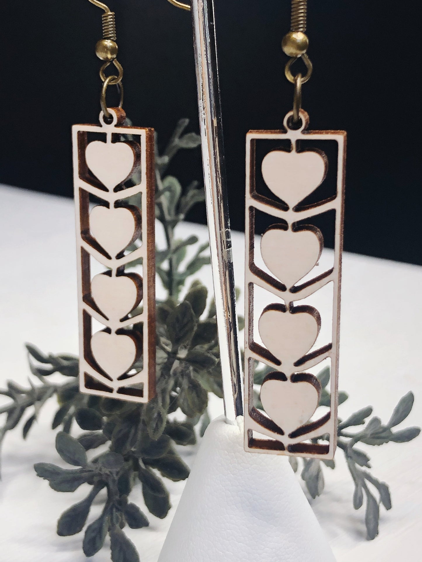 BFF Olga Hardwood Heart Earrings