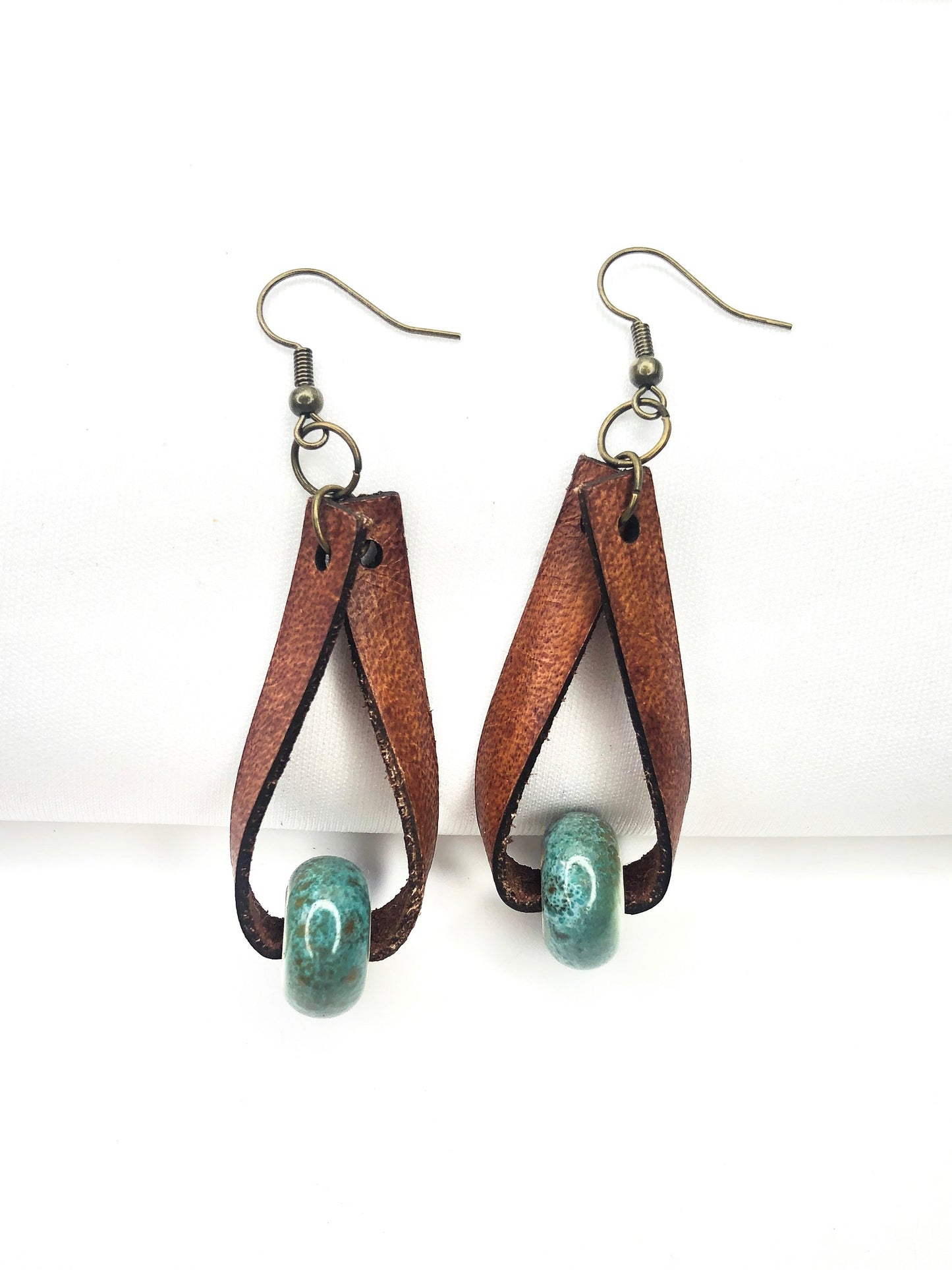 Stina Leather Hoop Earrings