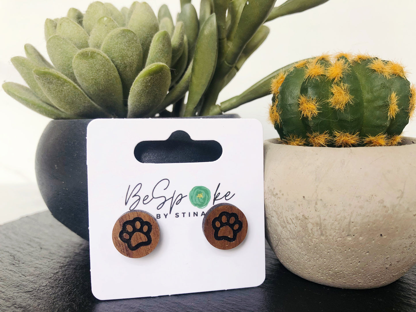Atlas Animal Paw Print Stud Earrings