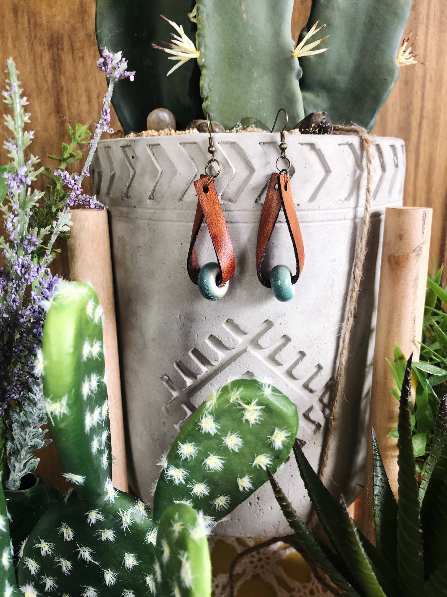 Stina Leather Hoop Earrings