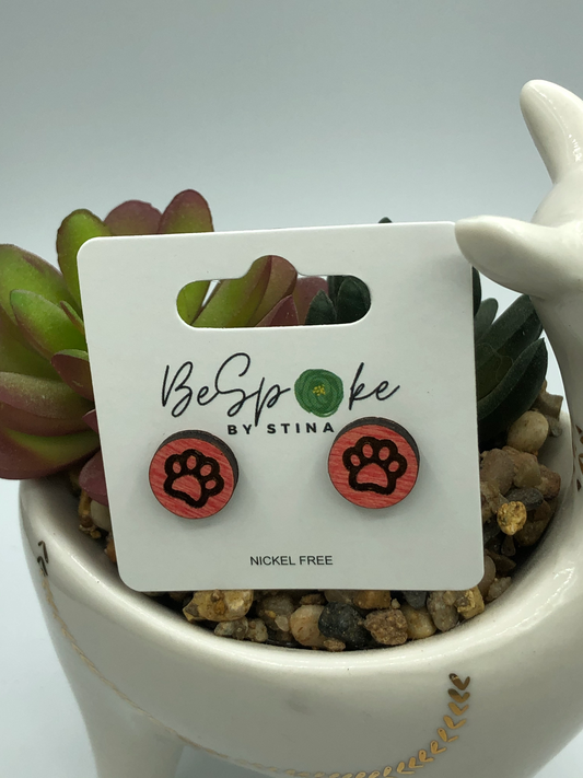 Kids Paw Print Stud Earrings