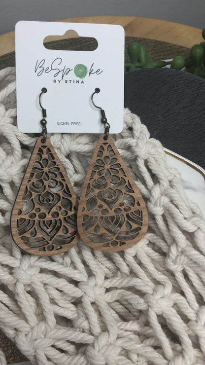 Be Still My Lace Hardwood Earrings