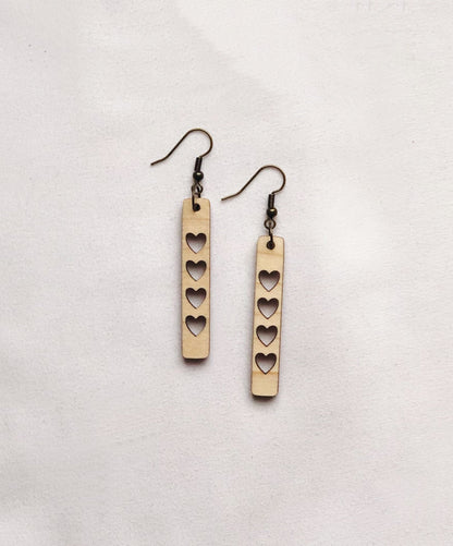 Lovely Hearts Bar Earrings