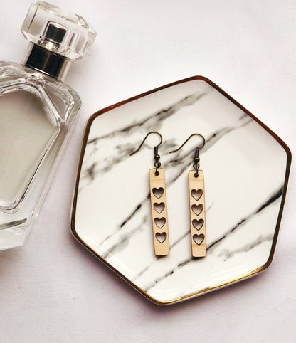 Lovely Hearts Bar Earrings