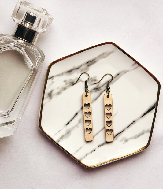 Lovely Hearts Bar Earrings