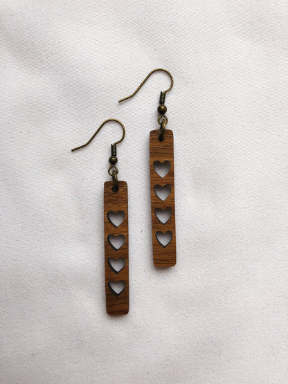 Lovely Hearts Bar Earrings