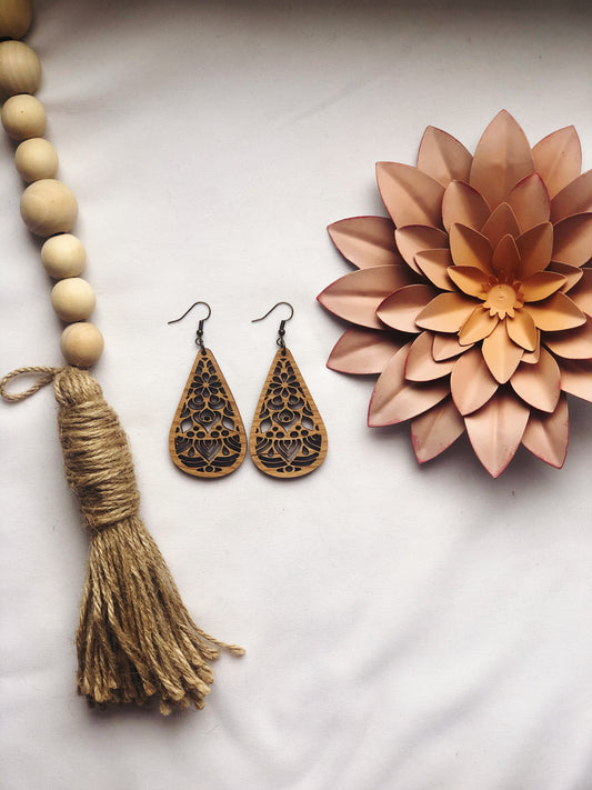 Be Still My Lace Hardwood Earrings