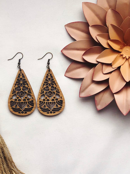 Be Still My Lace Hardwood Earrings