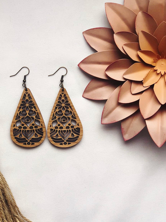 Be Still My Lace Hardwood Earrings
