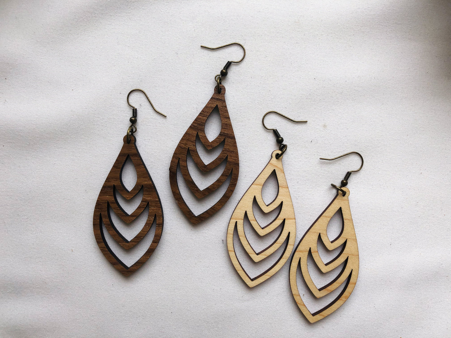 Melody Hardwood Fin Shaped Hoop Earrings