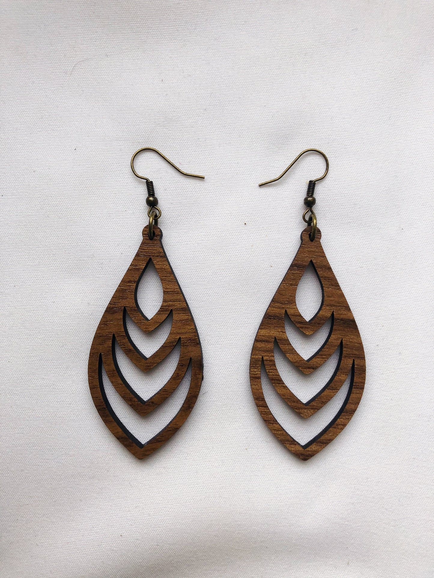 Melody Hardwood Fin Shaped Hoop Earrings