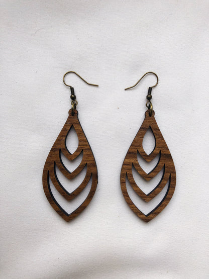 Melody Hardwood Fin Shaped Hoop Earrings