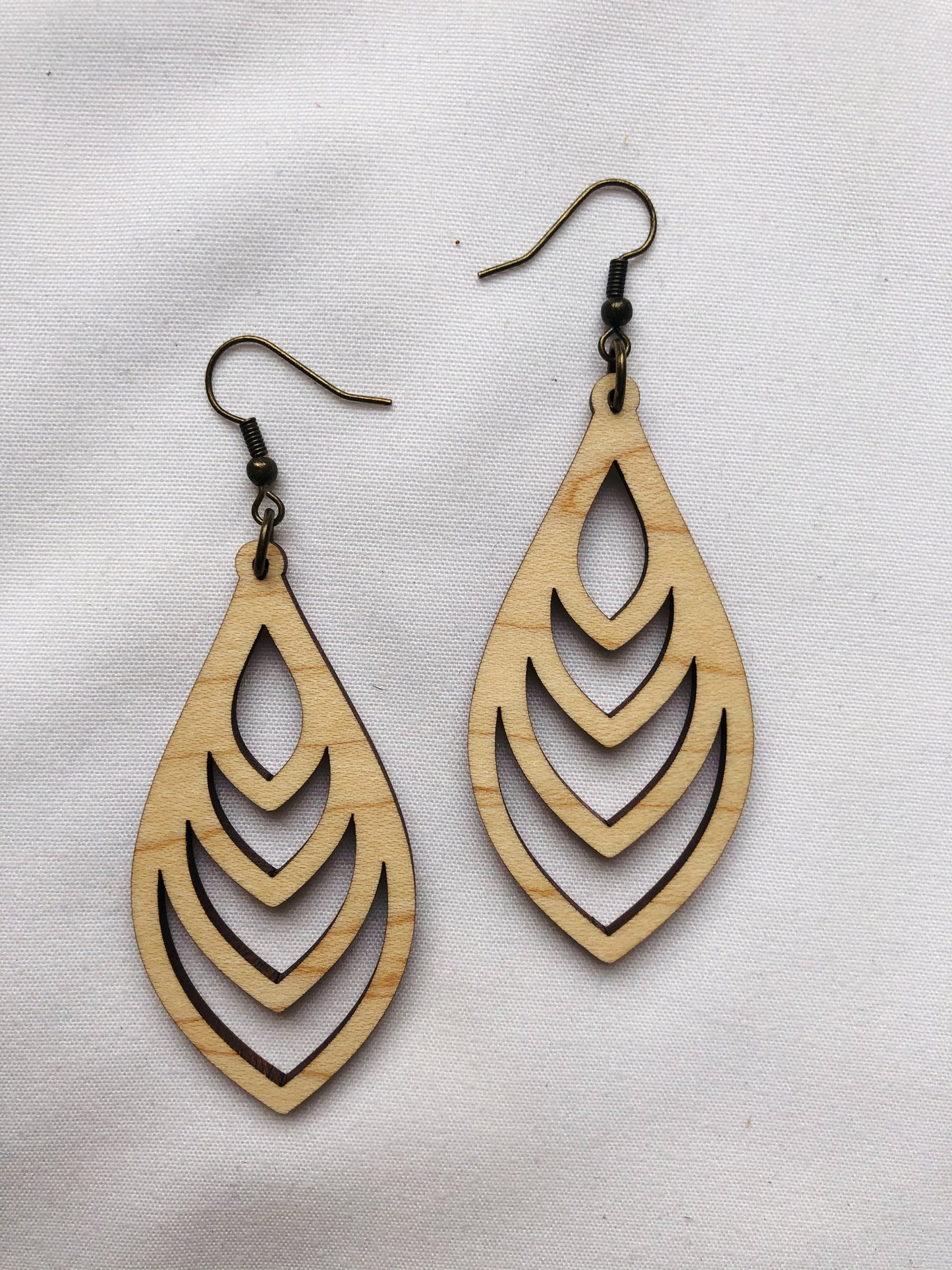 Melody Hardwood Fin Shaped Hoop Earrings