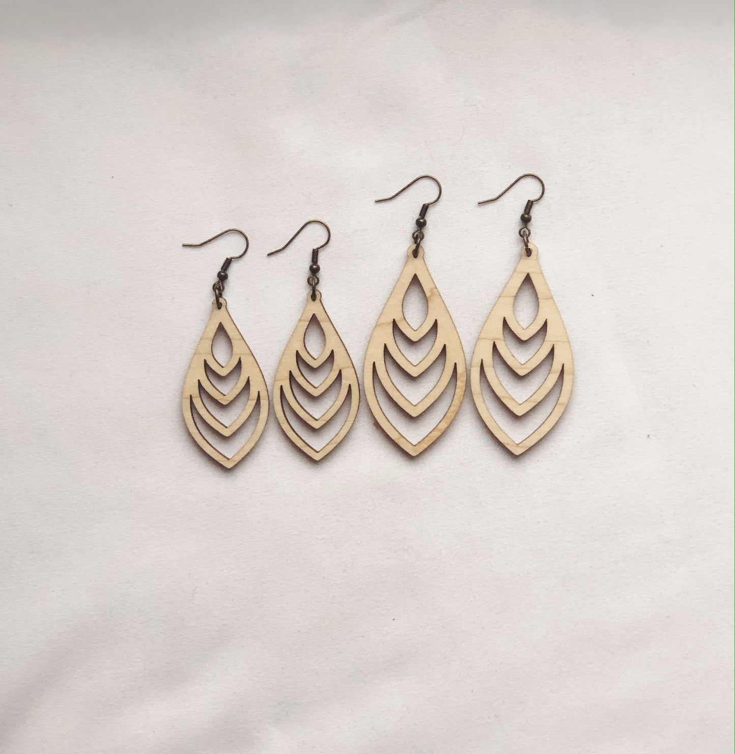 Melody Hardwood Fin Shaped Hoop Earrings