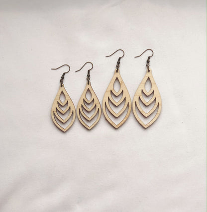 Melody Hardwood Fin Shaped Hoop Earrings