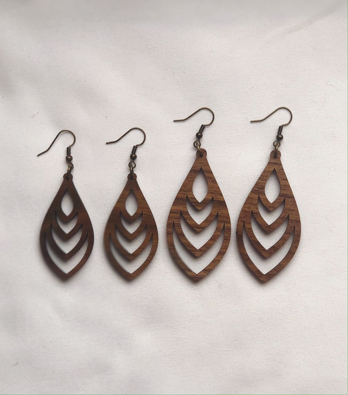 Melody Hardwood Fin Shaped Hoop Earrings