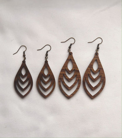 Melody Hardwood Fin Shaped Hoop Earrings