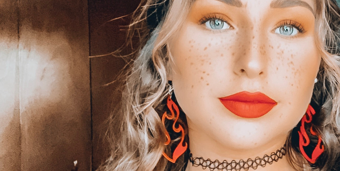 Flame Earrings, Blaise with Personality Flame Earrings