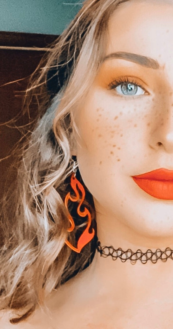 Flame Earrings, Blaise with Personality Flame Earrings