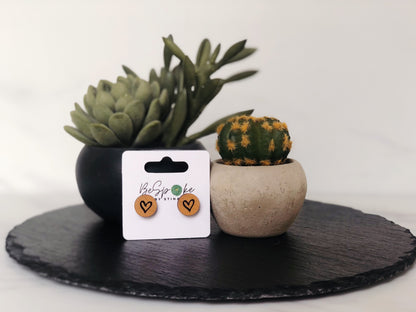 Rachel Engraved Heart Studs