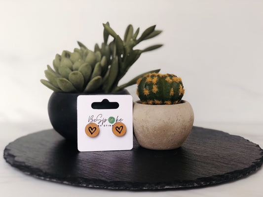 Rachel Engraved Heart Studs