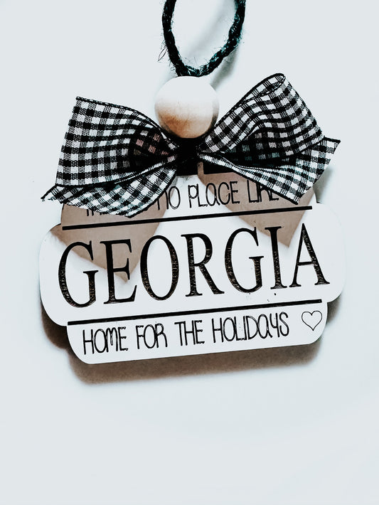 Custom State There's No Place like Home Christmas Ornament