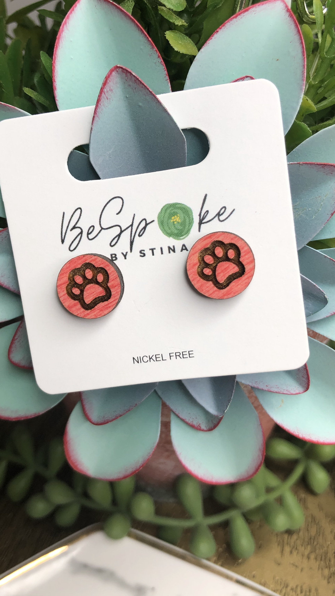 Kids Paw Print Stud Earrings