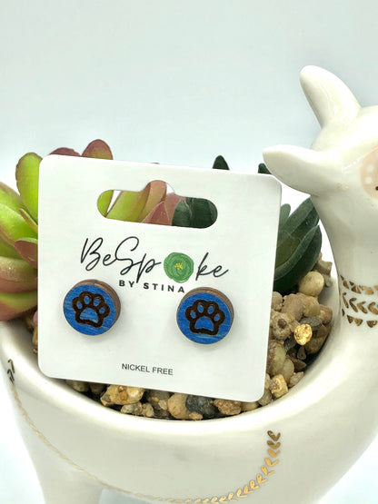 Kids Paw Print Stud Earrings