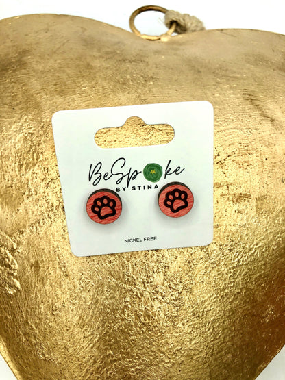 Kids Paw Print Stud Earrings