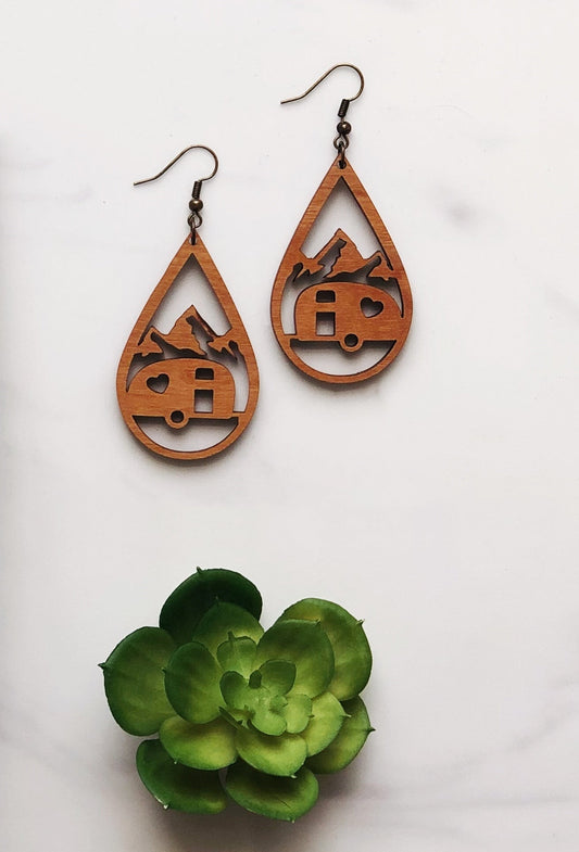 Jeny Goes Camping Air Stream RV Earrings