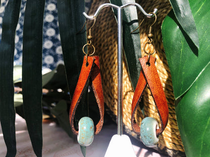 Stina Leather Hoop Earrings