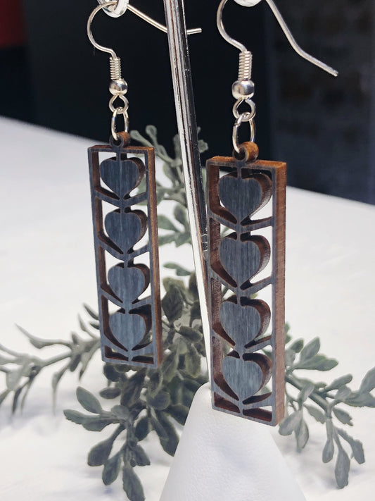 BFF Olga Hardwood Heart Earrings