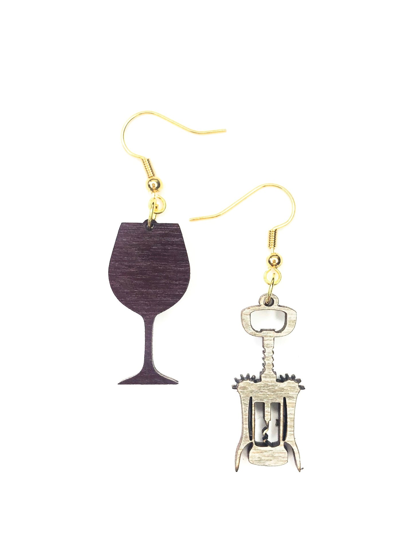 Justine Wine and Corkscrew Earrings