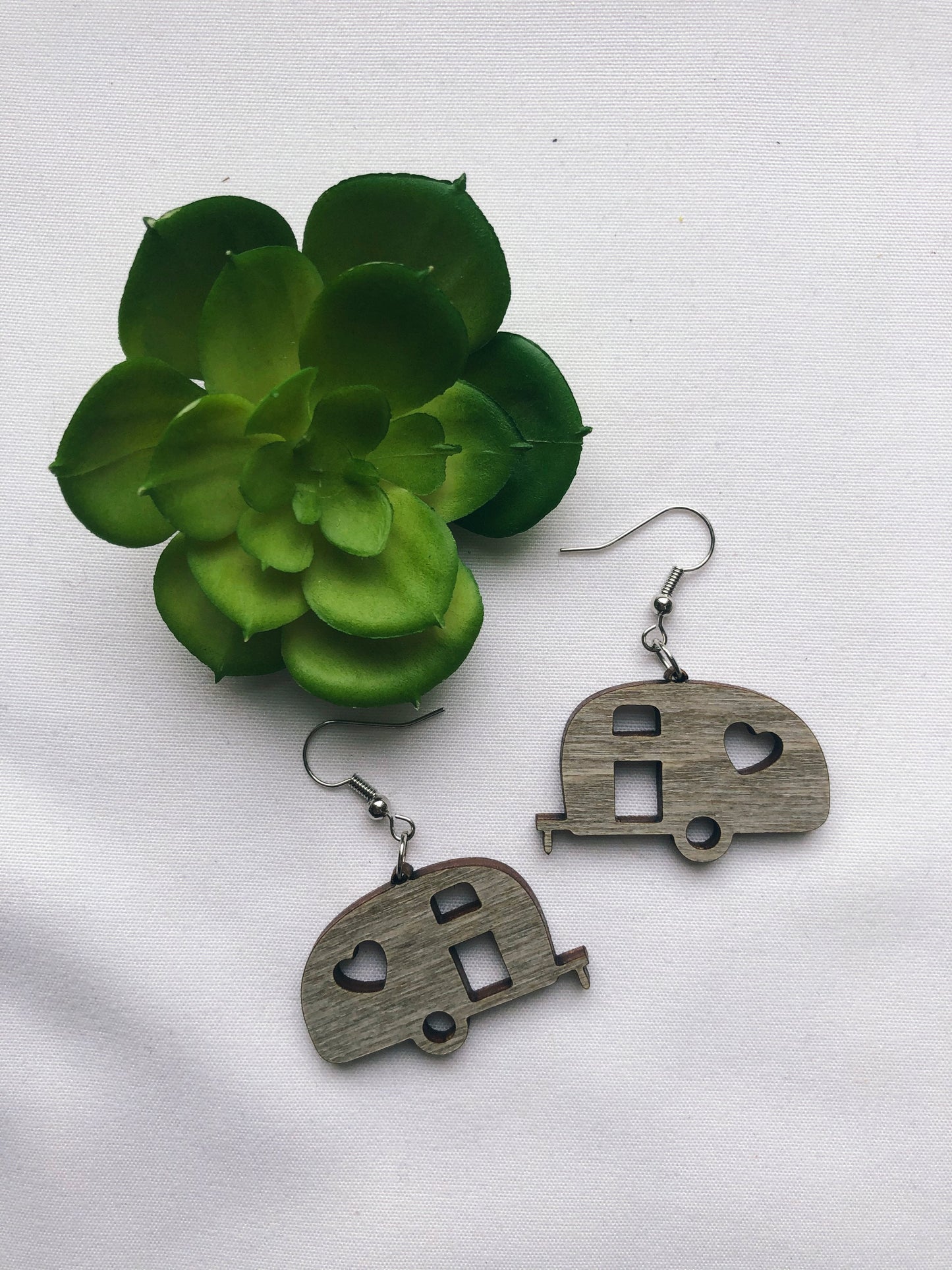 Airstream Dream Camping RV Hardwood Earrings