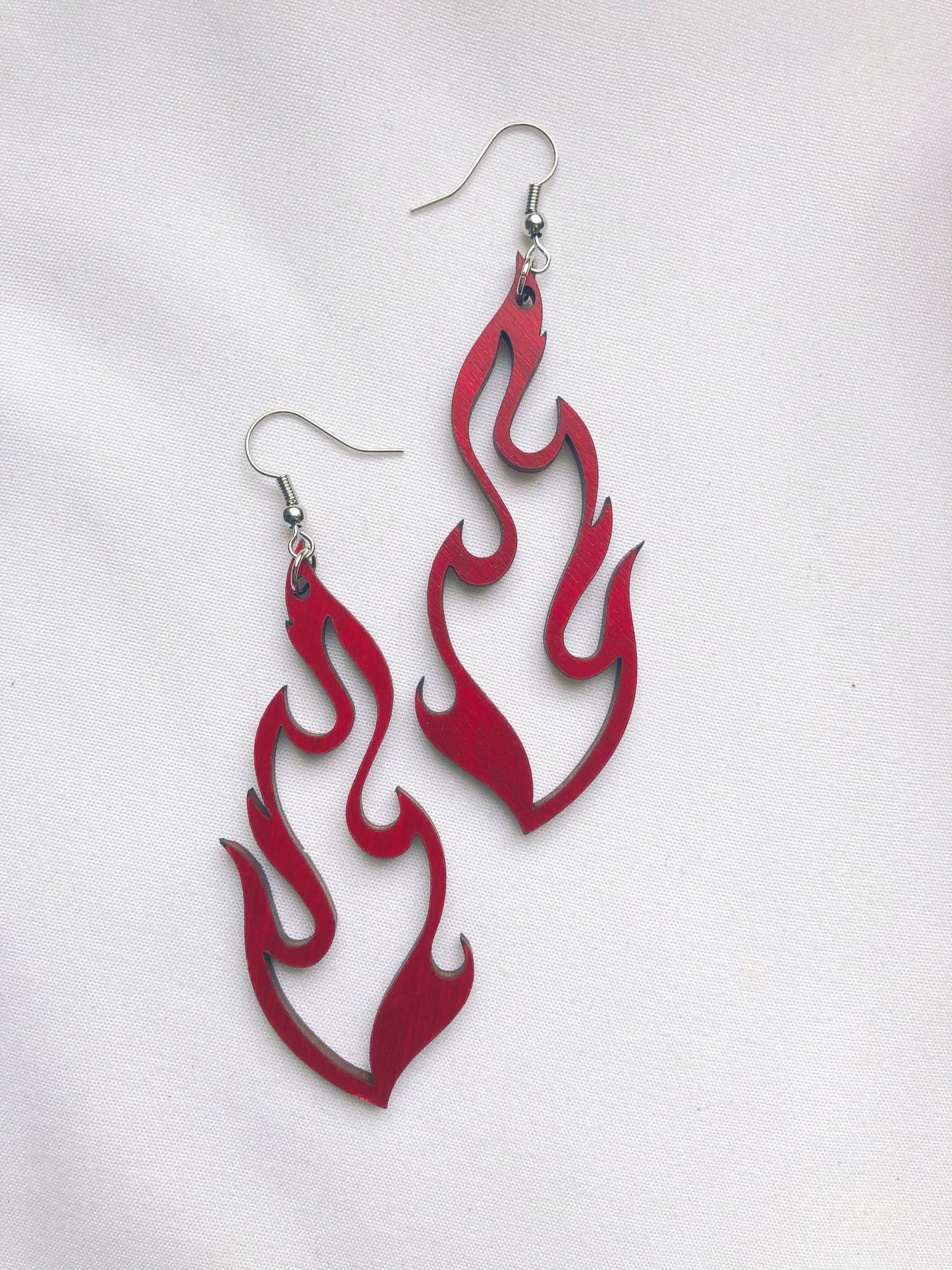 Slow Burn Flame Scarlet Earrings