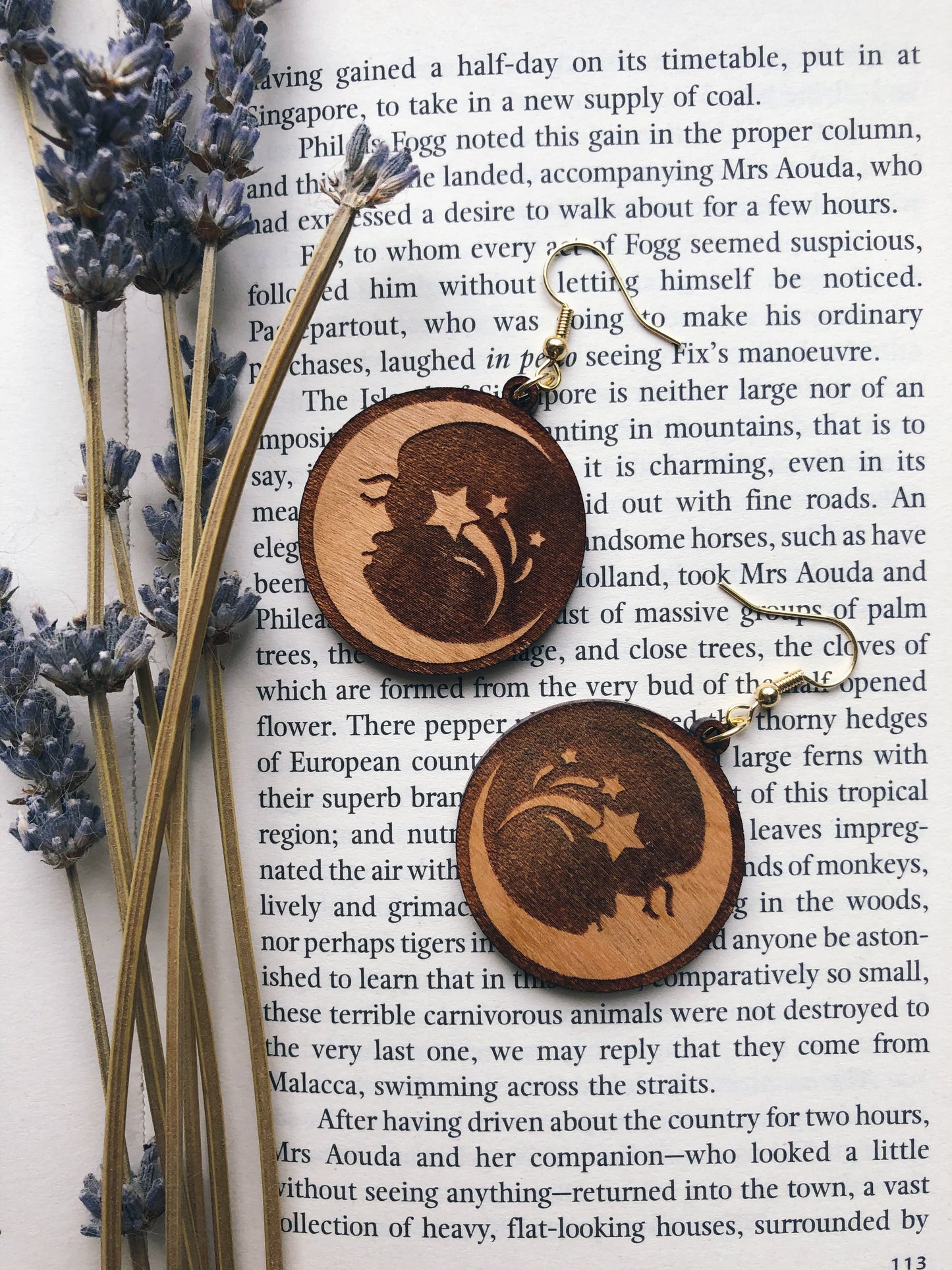 Shooting Star Moon Earrings