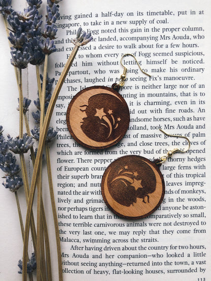 Shooting Star Moon Earrings