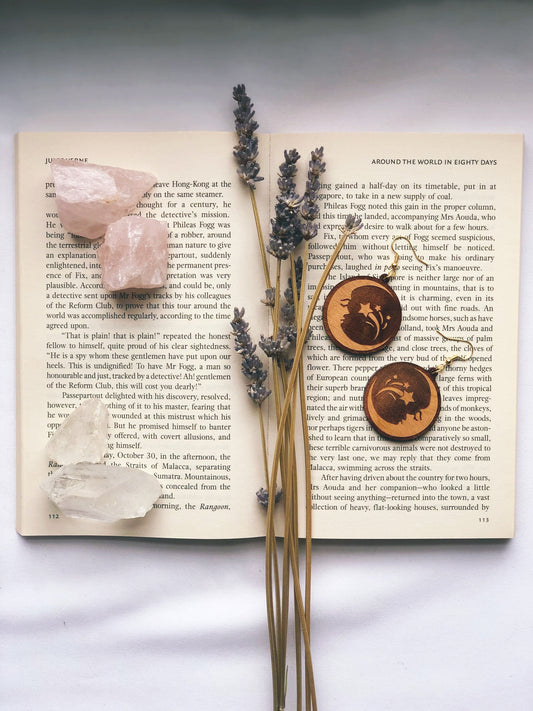 Shooting Star Moon Earrings