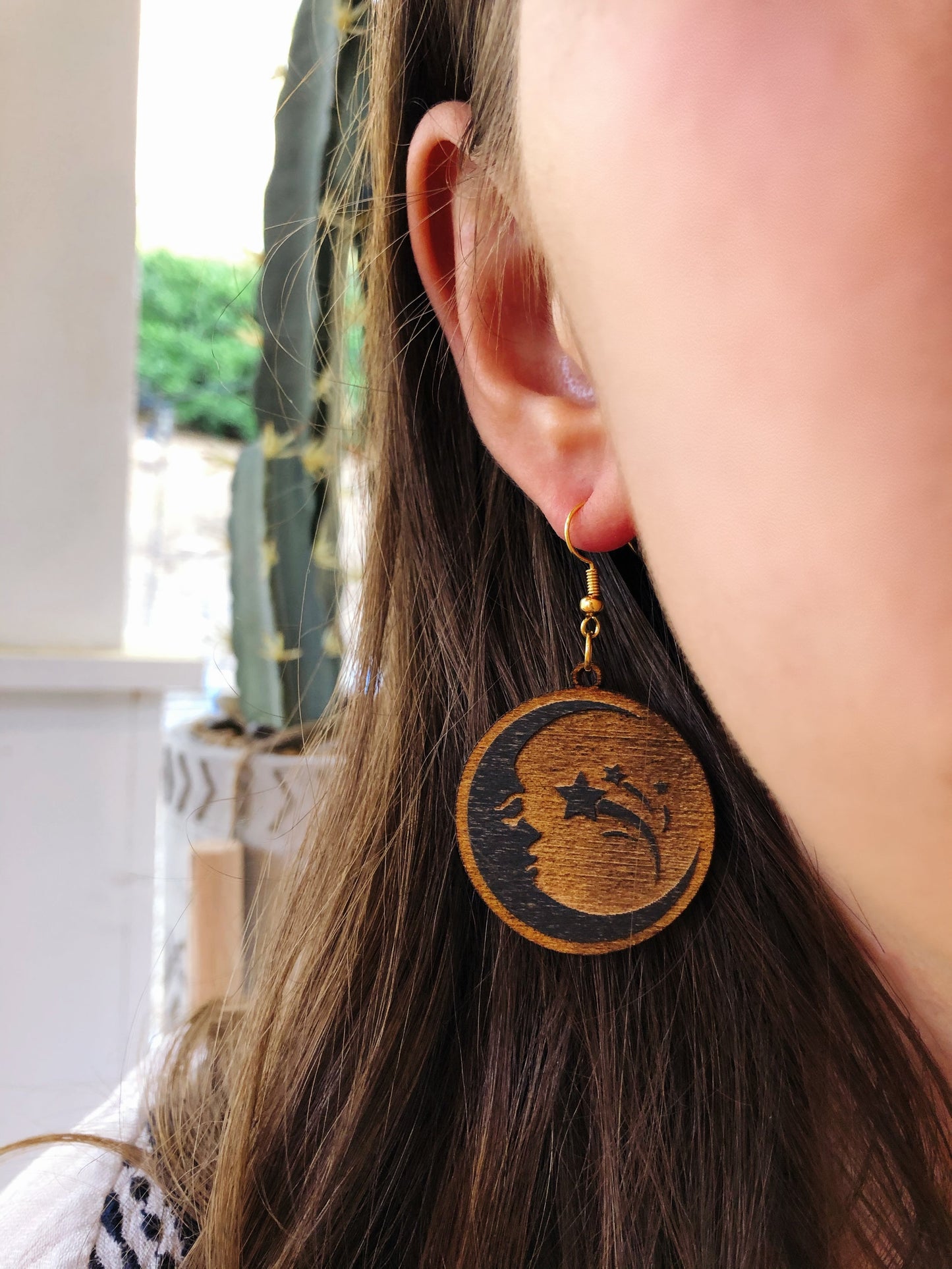 Shooting Star Moon Earrings