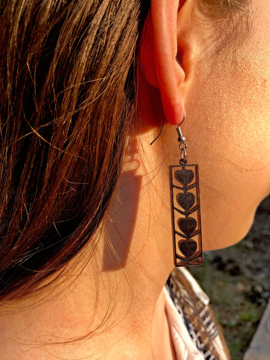 BFF Olga Hardwood Heart Earrings