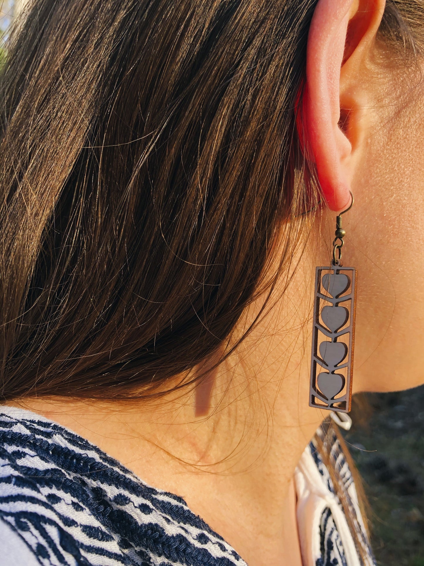 BFF Olga Hardwood Heart Earrings