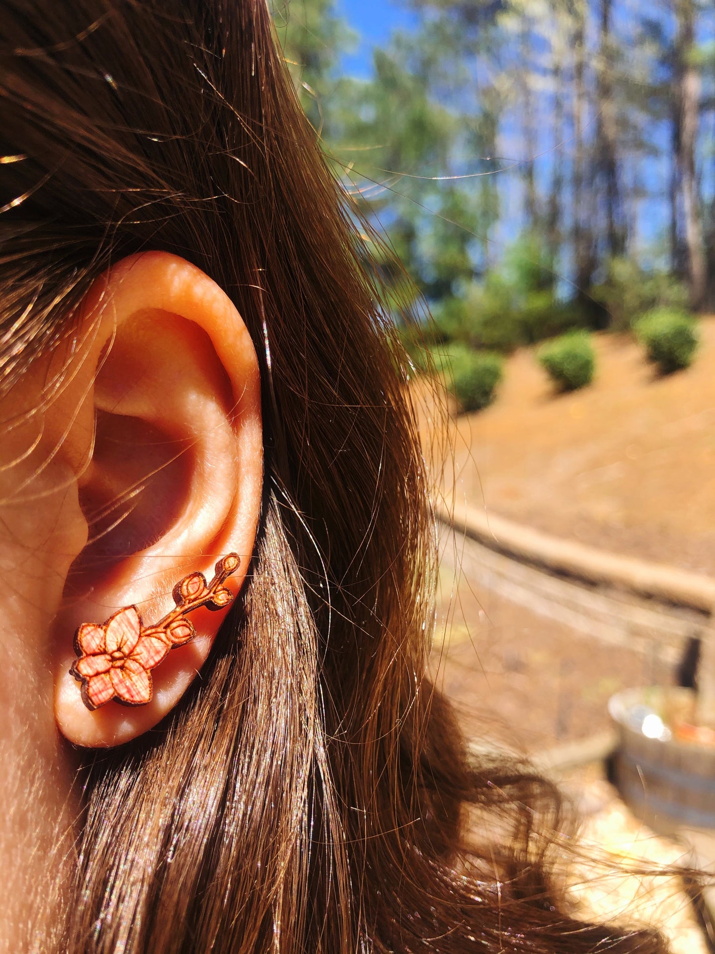 Marielle Hibiscus Flower Stud Earring Crawlers