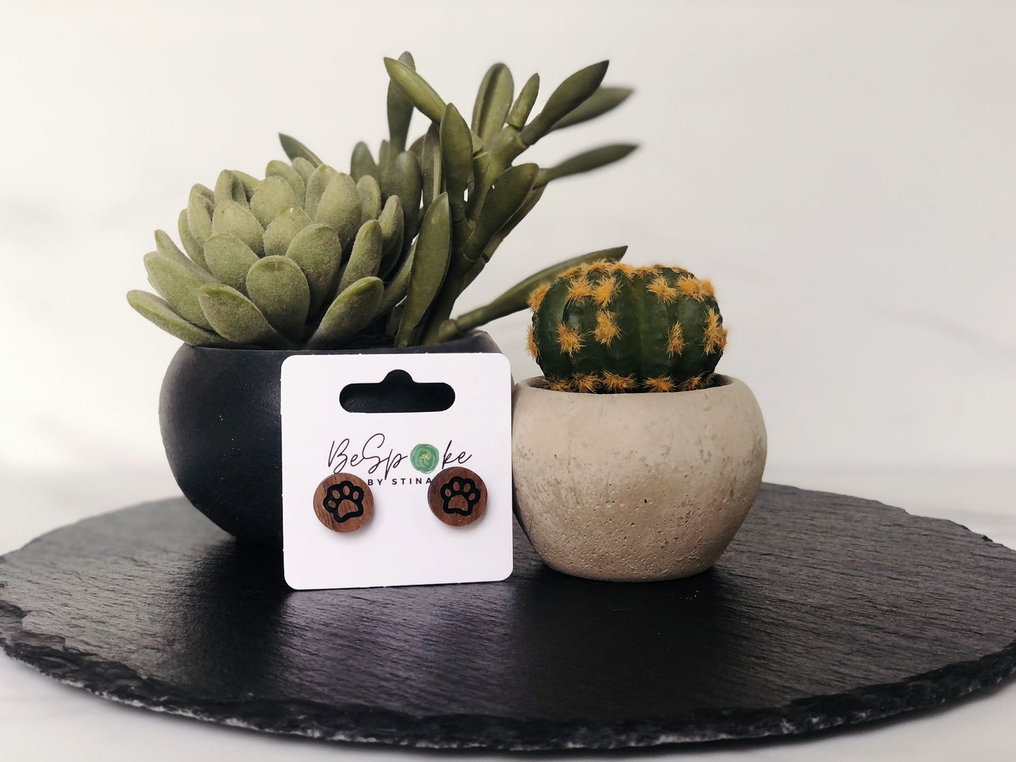 Atlas Animal Paw Print Stud Earrings