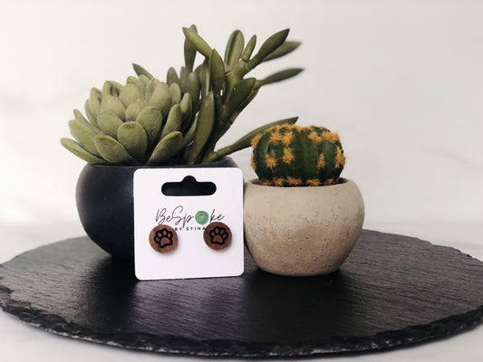 Atlas Animal Paw Print Stud Earrings