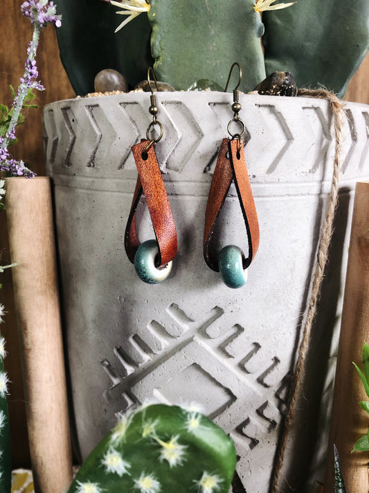 Stina Leather Hoop Earrings