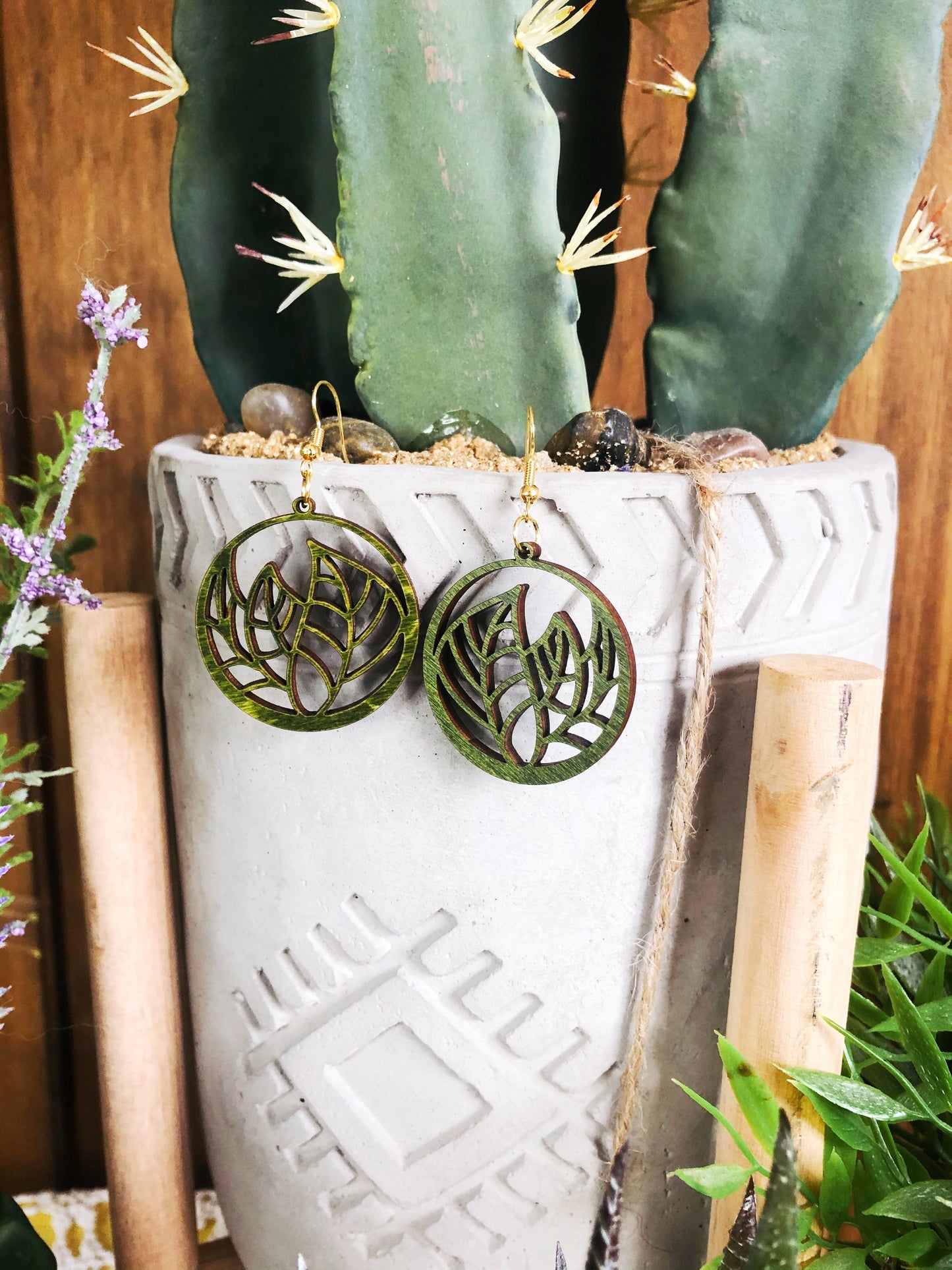 Weezy Palm Leaf Earrings